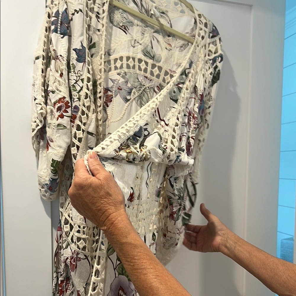 Anthropologie White Lace Swim Coverup